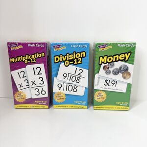 TREND Math Skill Drill Flash Cards Lot of 3 Multiplication Division Money